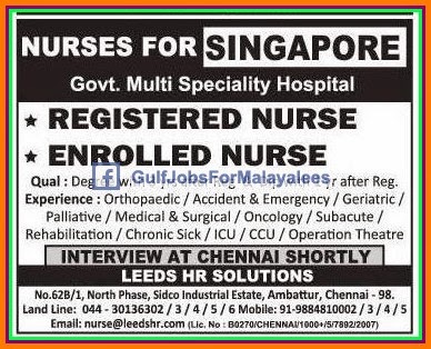  Nurses for Singapore job vacancies