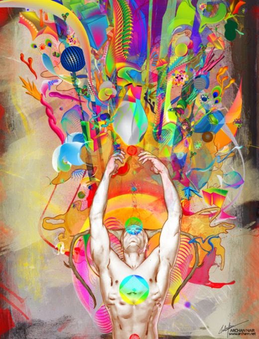 Archan Nair illustrations colored surreal psychedelic