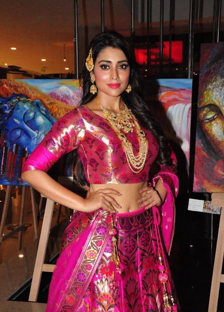 Shriya Saran in Pithani Silk Lehenga