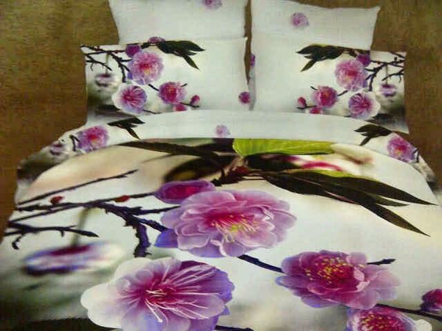 Sprei jepang Panel Motif Bunga Putih