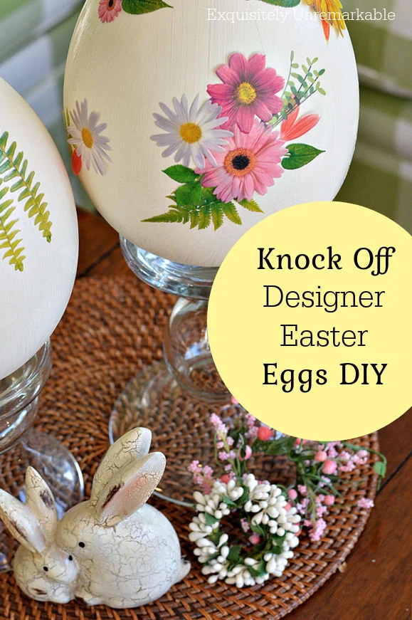 Knock Off  Designer  Easter  Eggs DIY on a table