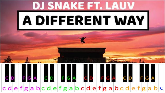 A Different Way by DJ Snake ft. Lauv Piano / Keyboard Easy Letter Notes for Beginners