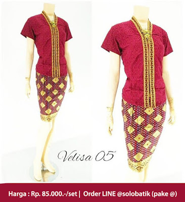 Rok dan Blouse Batik Velisa05 merah