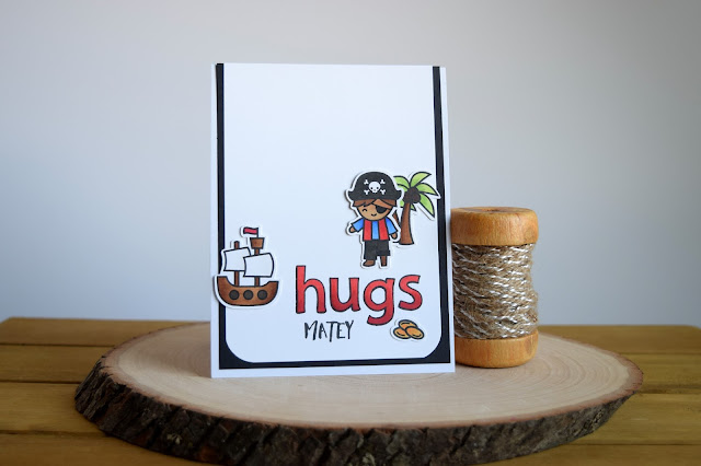 Custom Sentiment on a Pirate Card by Jess Crafts using Lawn Fawn Ahoy Matey