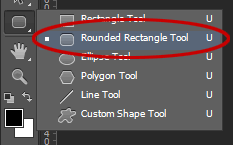 the Rounded Rectangle tool. Press Shift+U to cycle through the six available shape tools until the one you want is active.