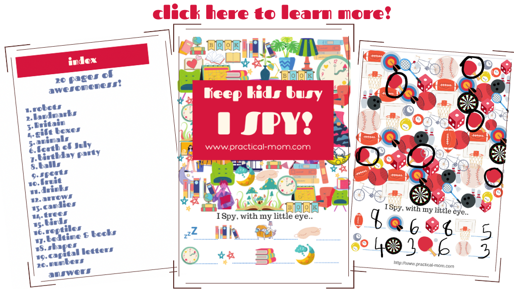 I Spy ebook by Practical Mom: educational printable to keep kids busy