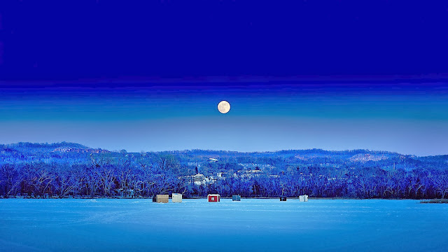 Winter night.HD Wallpapers.moon