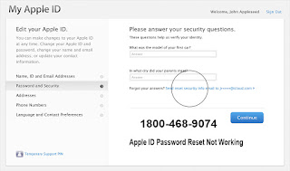 Apple ID password reset not working 