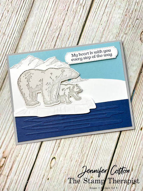 Stampin' Up! Arctic Bears.  Wink of Stella, Snowy White Velvet, Time of Giving set, All Dressed Up Dies, Adhesive Sheets.  #StampinUp #StampTherapist #ArcticBears