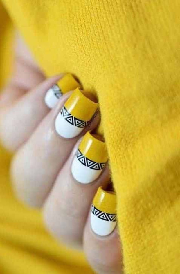 Yellow Style Nail Art Ideas #32