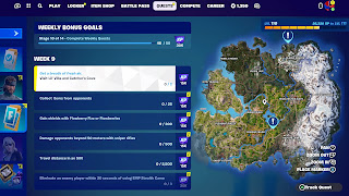 The quest list for Week 9 of Fortnite, Chapter 5, Season 1.