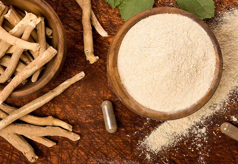 Ashwagandha tablets and root