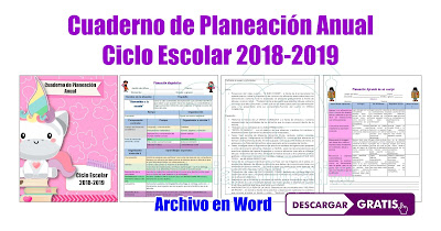 Cuaderno de Planeación Anual Ciclo Escolar 2018-2019