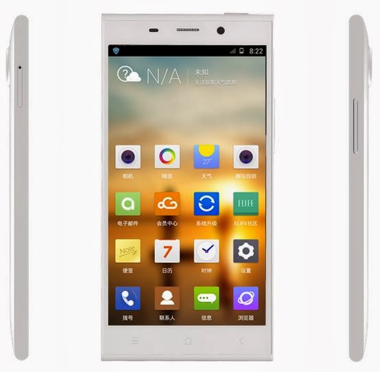 Gionee Elife E7  front, side, top, bottom view