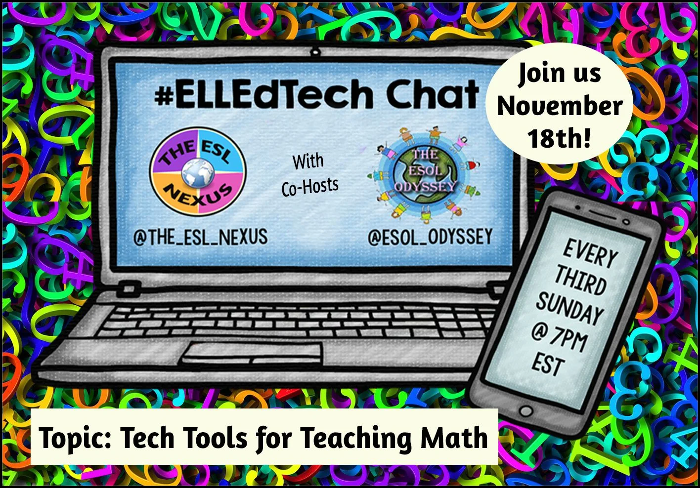 Come join the next #ELLEdTech Twitter chat on November 18th to discuss using Tech Tools to Teach Math! | The ESL Nexus
