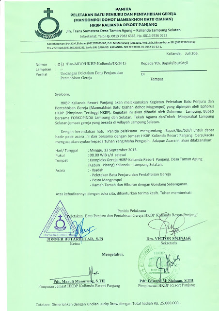 Contoh Surat Undangan Resmi Gereja - Surat 0