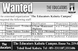 Jobs Available in The Educators of Kahuta 