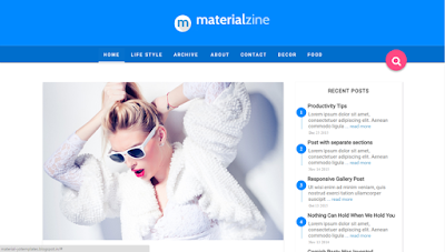 Material Design  Blogger Template