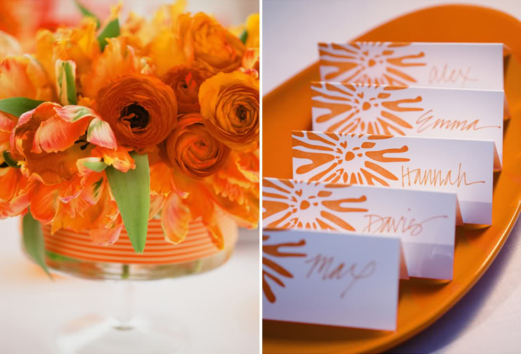 Orange Flower Wedding Centerpieces