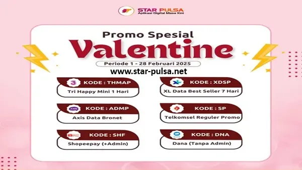 Nikmati Promo Cinta Februari di Aplikasi Star Pulsa!