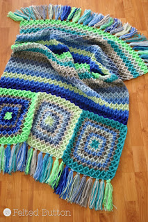 Parrotlet's Flight Blanket Crochet Pattern by Susan Carlson of Felted Button