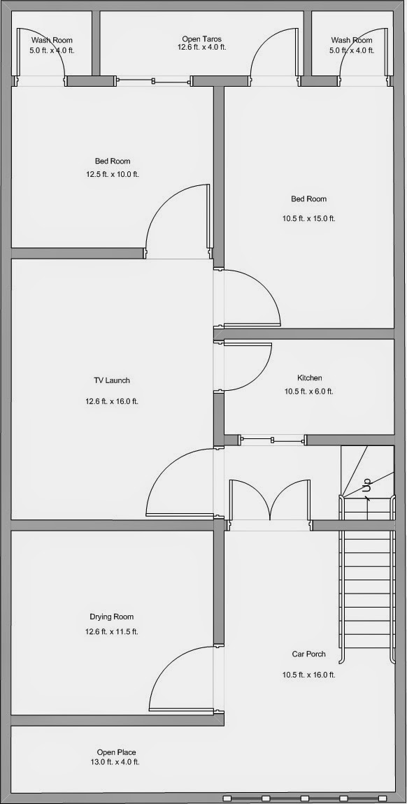 AlijDeveloper Blog Floor Plan  of Plot size  25 X 50 feet 