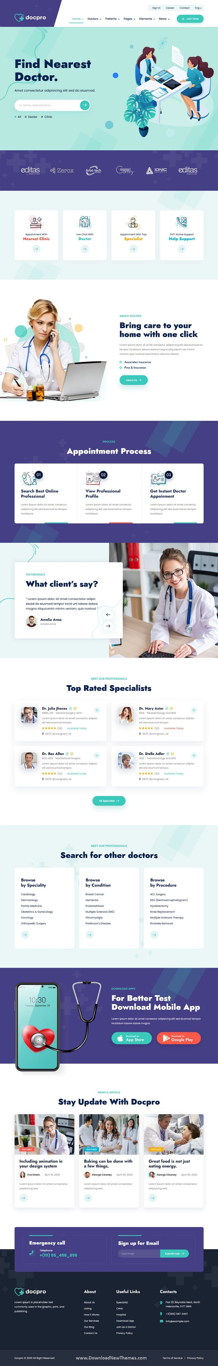 Doctors directory and Book Online Template