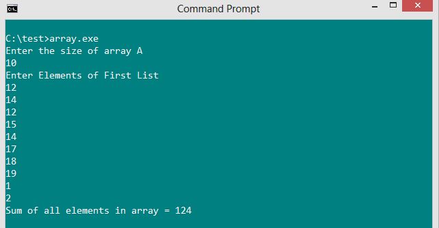 C programming, C programs, array
