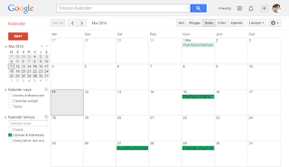 tampilan hari hari penting google calendar