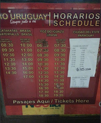 Horarios buses cataratas Iguazú parte Brasileña - Río Uruguay