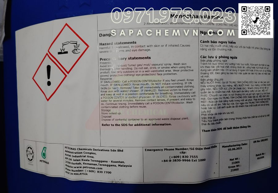 MEA MÃ LAI - MONOETHANOLAMINE - PETRONAS-001