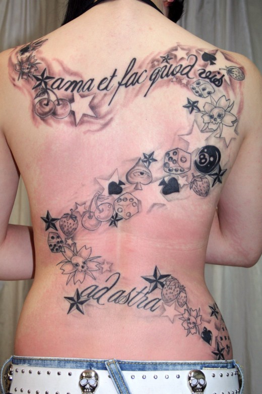 Beautiful back tattoo design for women