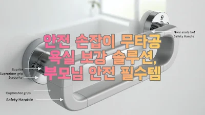 안전 손잡이 무타공 욕실 보강 솔루션, 부모님 안전 필수템