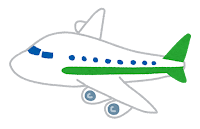 飛行機のイラスト（緑）