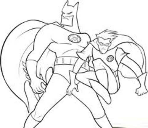 Batman And Robin Hood Coloring Pages For Kids title=