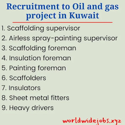 Recruitment to Oil and gas project in Kuwait