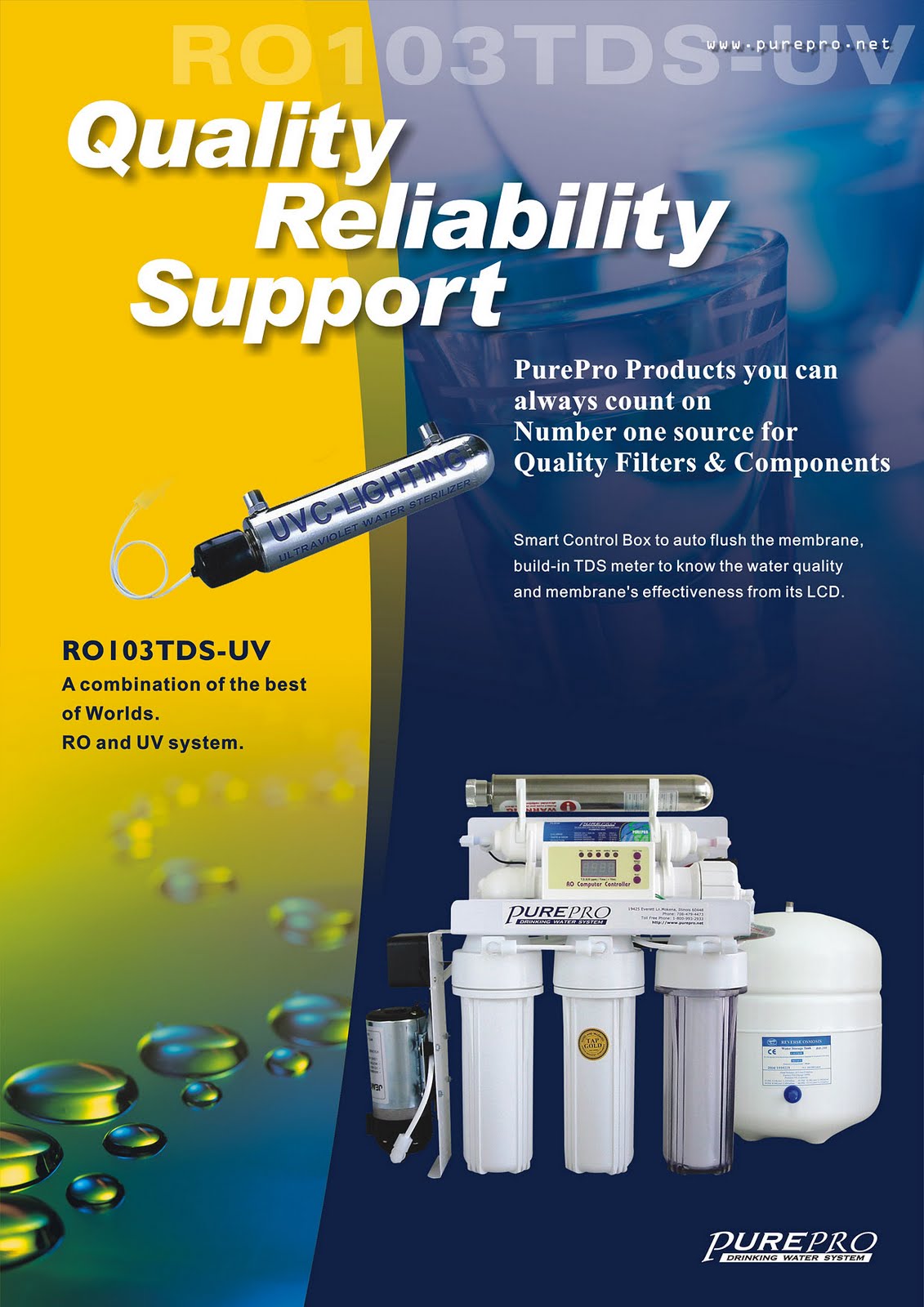 PurePro® RO103TDS-UV  Reverse Osmosis Pure Water Filtration System