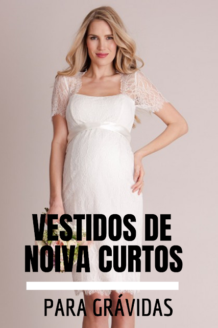 Vestidos de noiva curtos para grávidas