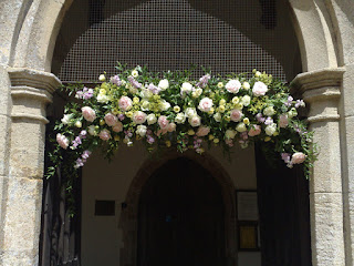 Wedding flowers church door Suffolk 