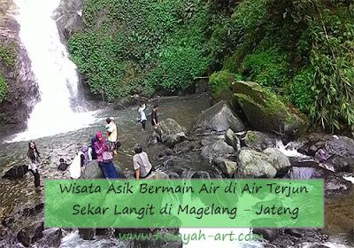 Wisata Asik Bermain Air di Air Terjun Sekar Langit di Magelang Jawa Tengah