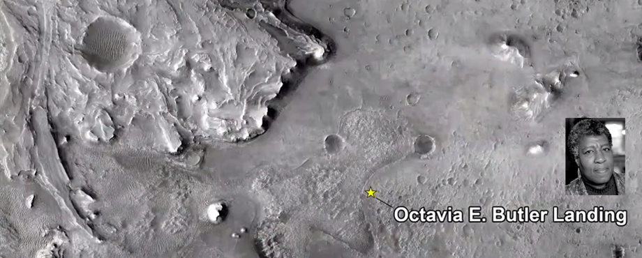 Perseverance landing site named after sci-fi writer Octavia E. Buttler. NASA/JPL, 05 Mar 2021.
