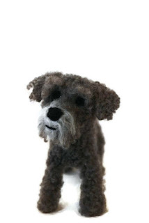 Felted poodle dog