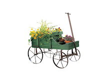 Amish Wagon Decorative Garden Planter Green, Outdoor Plat Stands, Plant Stands, Outdoor Furniture,