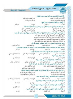 أسئلة بنك المعرفة في اللغة العربية  الصف الثالث الثانوى