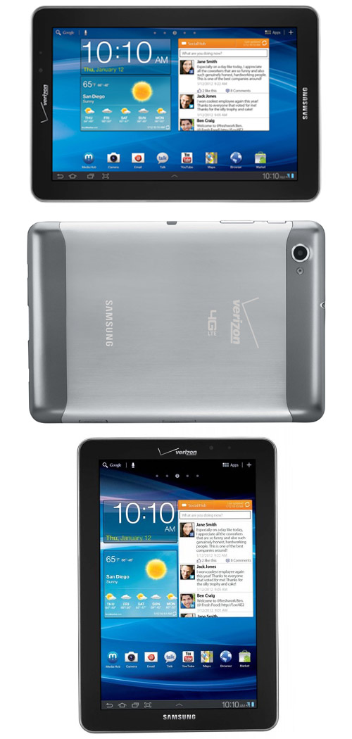 Galaxy Tab 7.7 LTE 4G Tablet Pics and Specs (Verizon
