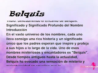 significado del nombre Belquis