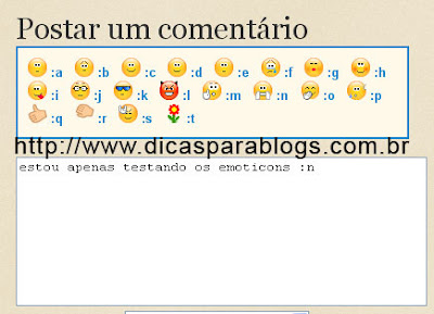 Emoticons nos comentários do blogspot