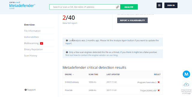 كيف تعرف هل البرامج ملغمة وفيها فيروسات قبل تثبيتها على الكمبيوتر مع metadefender