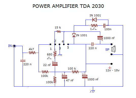 MESERVICE: Skematik_ Power Ampli_ IC TDA 2030