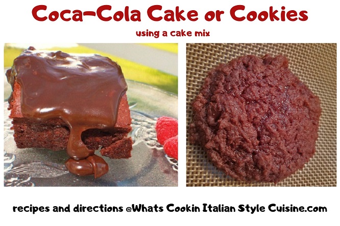 doctored cake mix for cake and cookies using coca cola